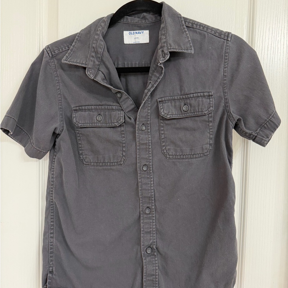 Old Navy Kids Gray Button Down Shirt